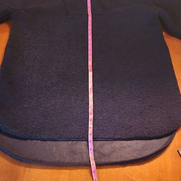 NEW Lulus Let's Make It Cozy Black Teddy Quarter Zip Hooded Tunic Jacket, Medium - Picture 4 of 8